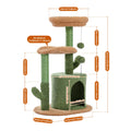 Cactus Cat Tree with Curved Perch Cozy Cat Condo Small Cat Tower with Removable Top Bed Cat Scratching Post for Indoor Cat Toys